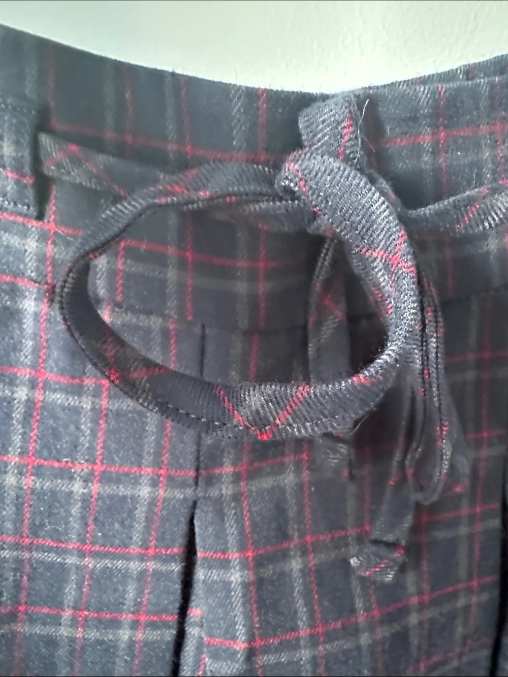 Hollister Navy Plaid Mini skort with Red Windowpane